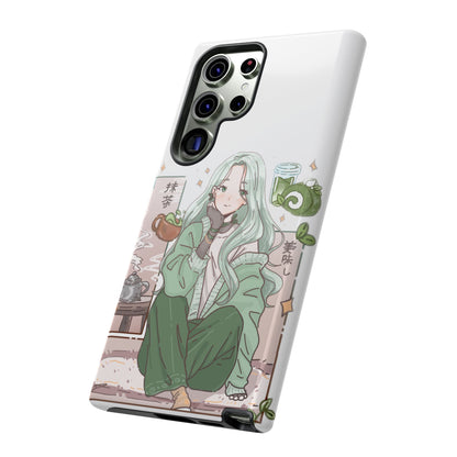 Anime Girl Green Aesthetic Phone Case — Cute Pastel Art
