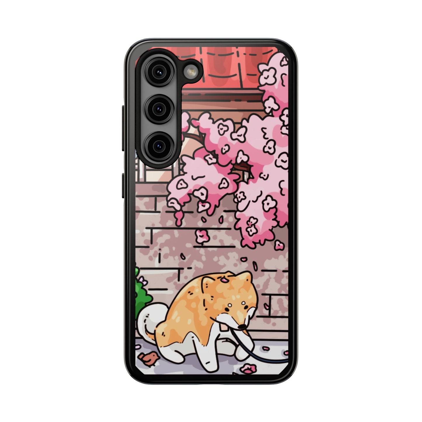 Shiba Inu Cherry Blossom Phone Case — Japanese House Art
