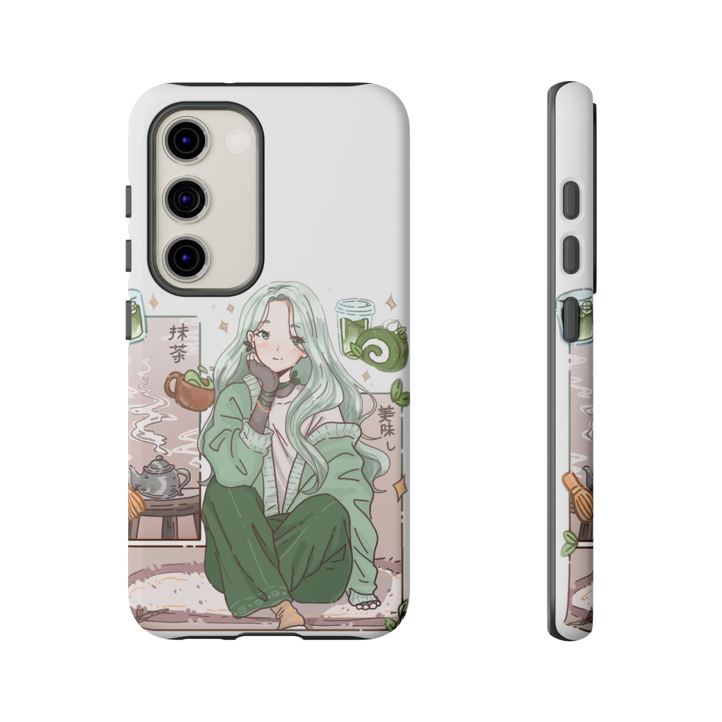 Anime Girl Green Aesthetic Phone Case — Cute Pastel Art