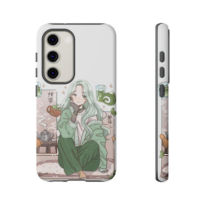 Anime Girl Green Aesthetic Phone Case — Cute Pastel Art