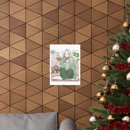 Matcha Girl Poster — Aesthetic Anime Wall Art