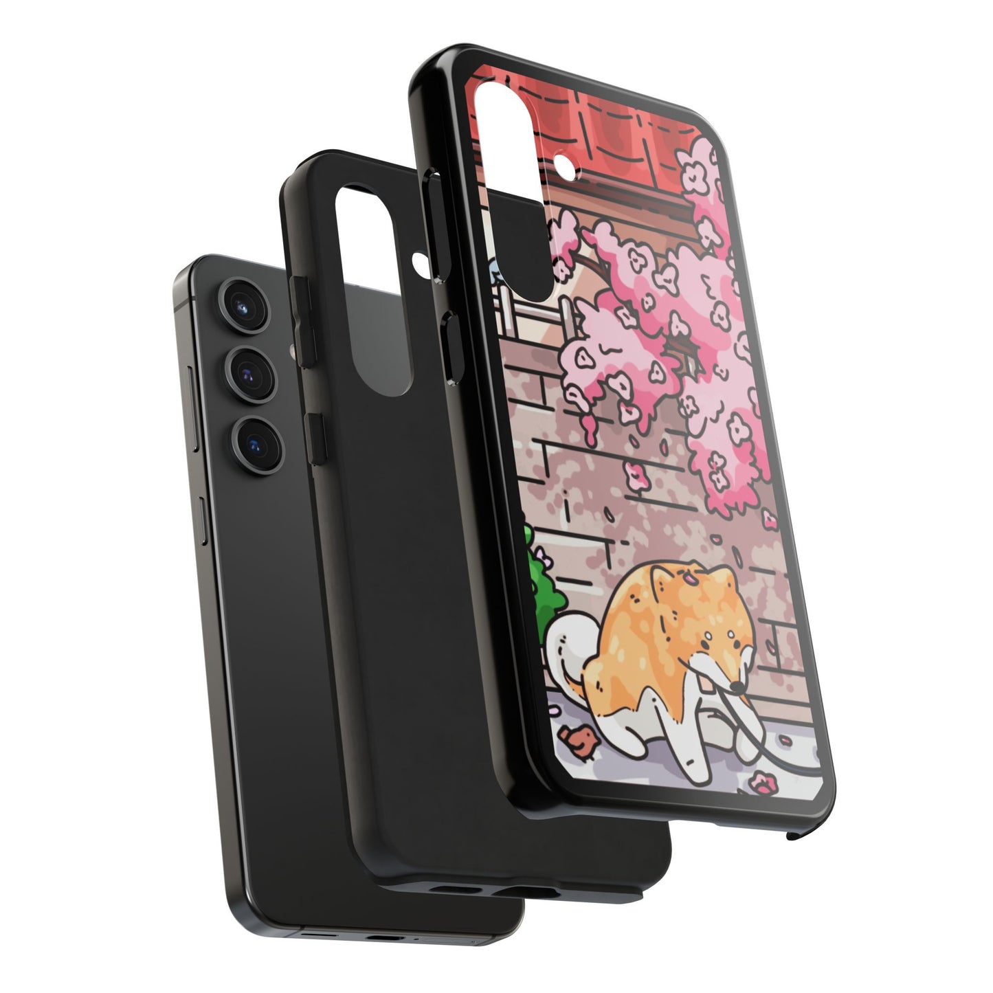 Shiba Inu Cherry Blossom Phone Case — Japanese House Art