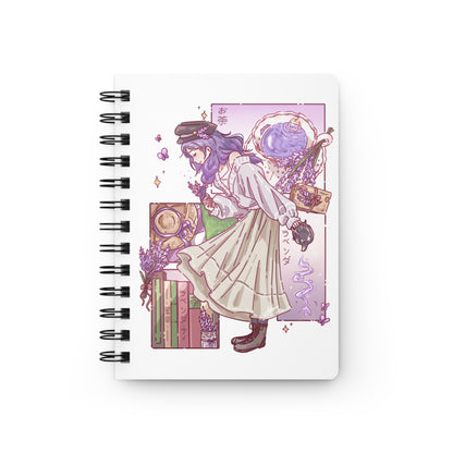 Aesthetic Lavender Tea Spiral Notebook — Anime Girl Journal