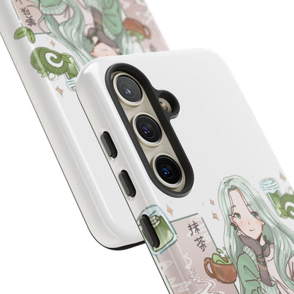 Anime Girl Green Aesthetic Phone Case — Cute Pastel Art