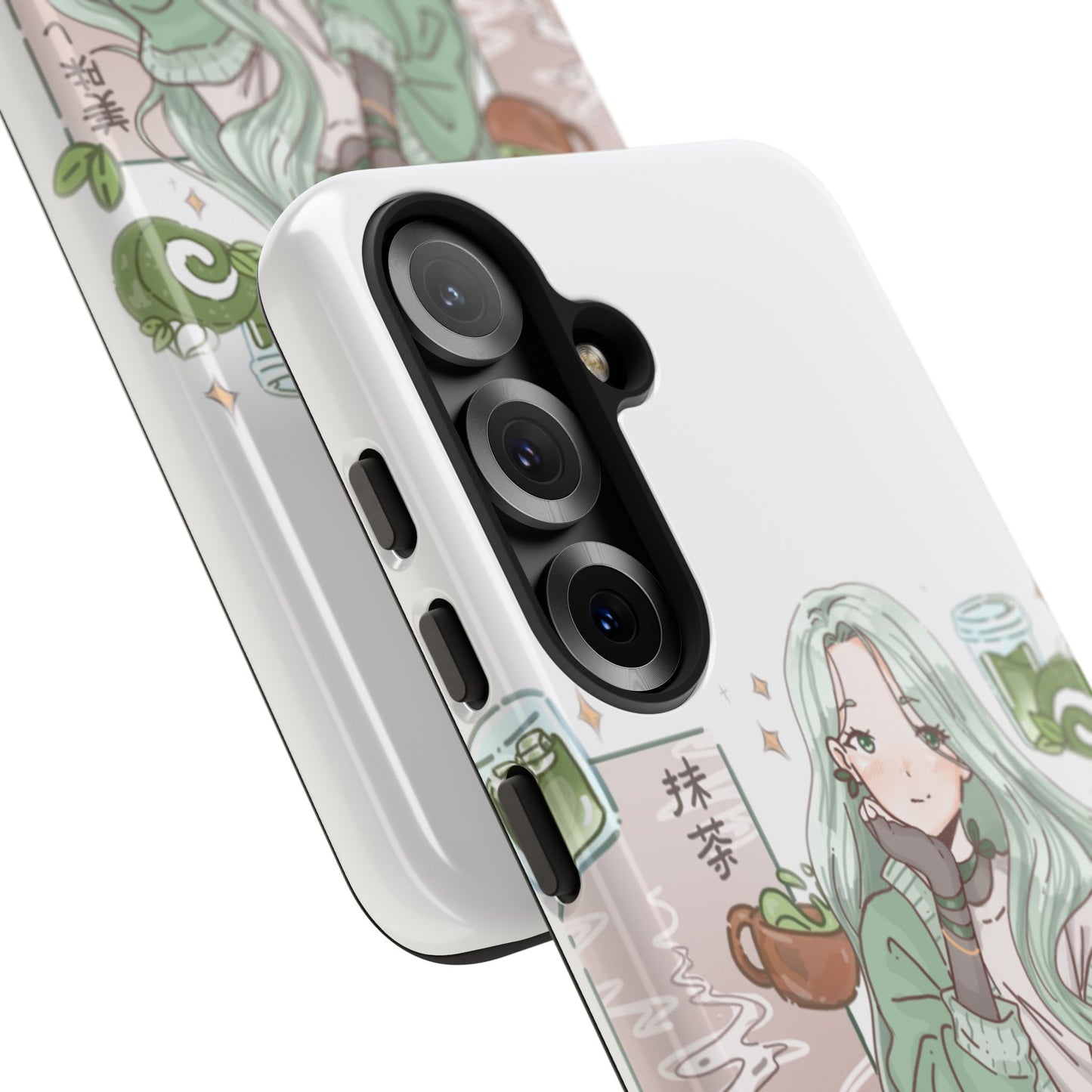 Anime Girl Green Aesthetic Phone Case — Cute Pastel Art