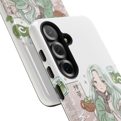 Anime Girl Green Aesthetic Phone Case — Cute Pastel Art