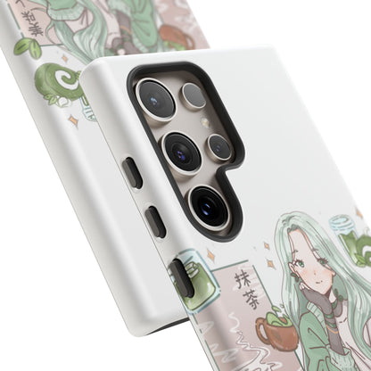 Anime Girl Green Aesthetic Phone Case — Cute Pastel Art
