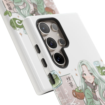 Anime Girl Green Aesthetic Phone Case — Cute Pastel Art