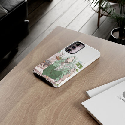 Anime Girl Green Aesthetic Phone Case — Cute Pastel Art