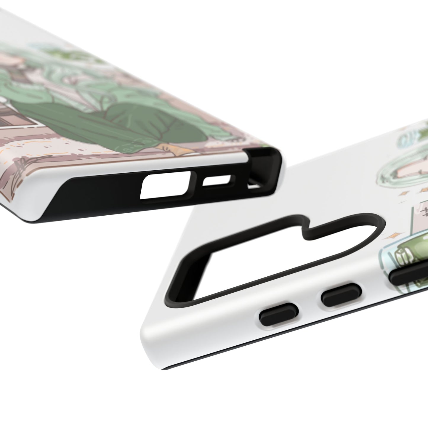 Anime Girl Green Aesthetic Phone Case — Cute Pastel Art