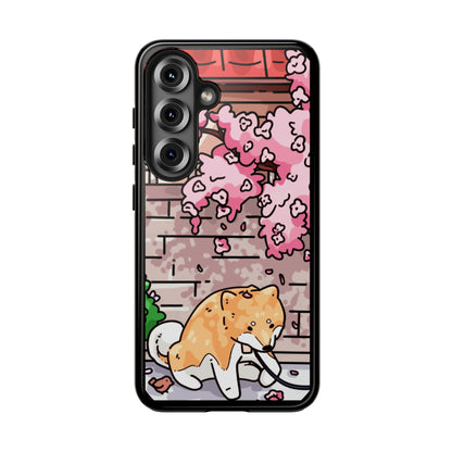 Shiba Inu Cherry Blossom Phone Case — Japanese House Art