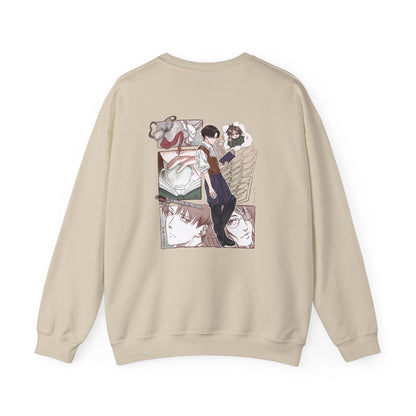 Pocket Levi Crewneck Sweatshirt-Hand Drawn Attack on Titan Fan Art Design