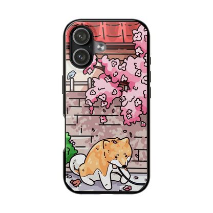 Shiba Inu Cherry Blossom Phone Case — Japanese House Art