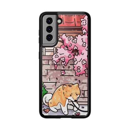Shiba Inu Cherry Blossom Phone Case — Japanese House Art