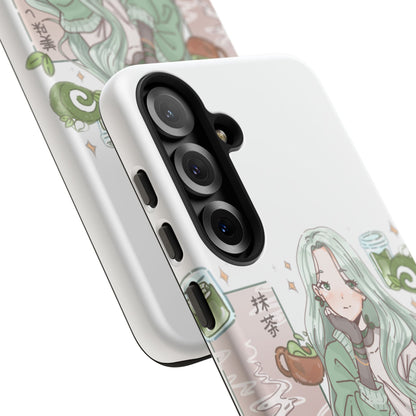 Anime Girl Green Aesthetic Phone Case — Cute Pastel Art