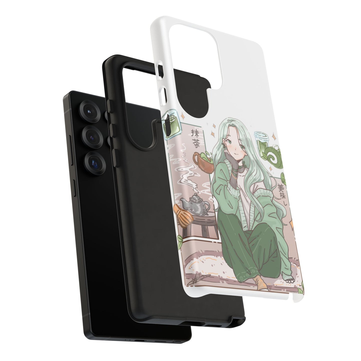 Anime Girl Green Aesthetic Phone Case — Cute Pastel Art