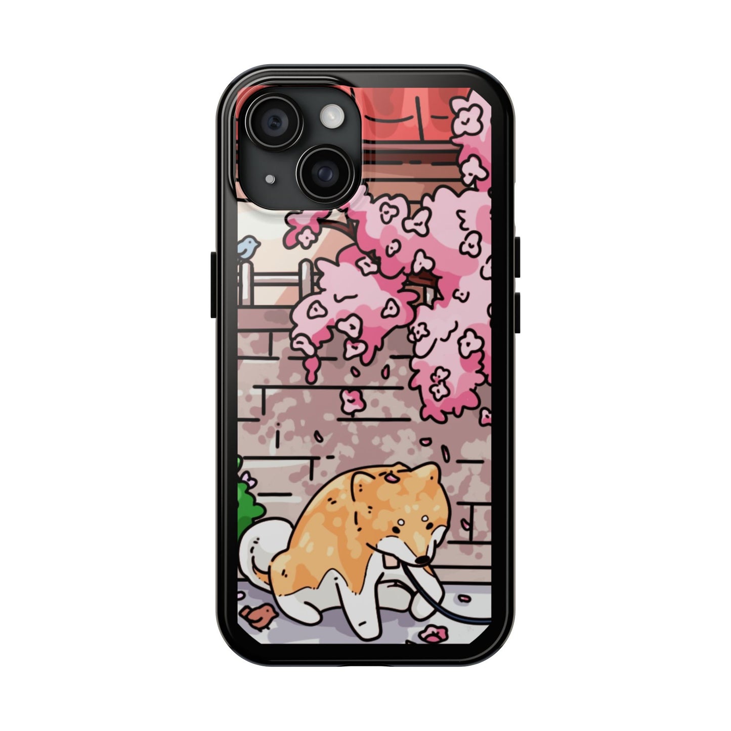Shiba Inu Cherry Blossom Phone Case — Japanese House Art