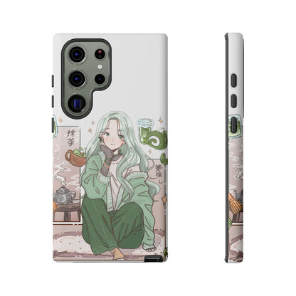 Anime Girl Green Aesthetic Phone Case — Cute Pastel Art