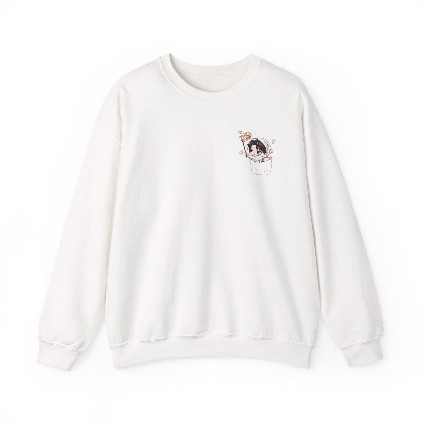 Pocket Levi Crewneck Sweatshirt-Hand Drawn Attack on Titan Fan Art Design