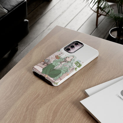 Anime Girl Green Aesthetic Phone Case — Cute Pastel Art