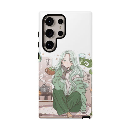 Anime Girl Green Aesthetic Phone Case — Cute Pastel Art