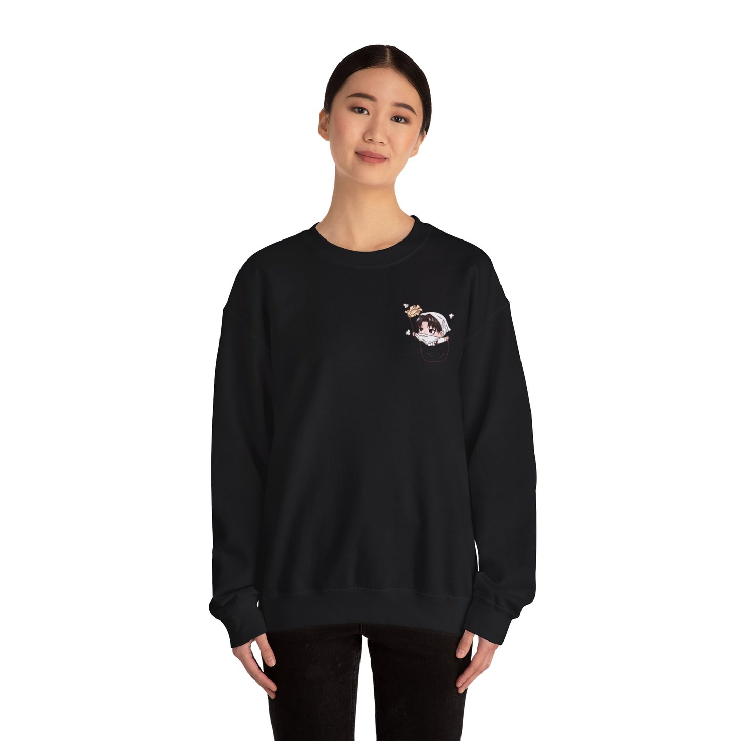 Pocket Levi Crewneck Sweatshirt-Hand Drawn Attack on Titan Fan Art Design