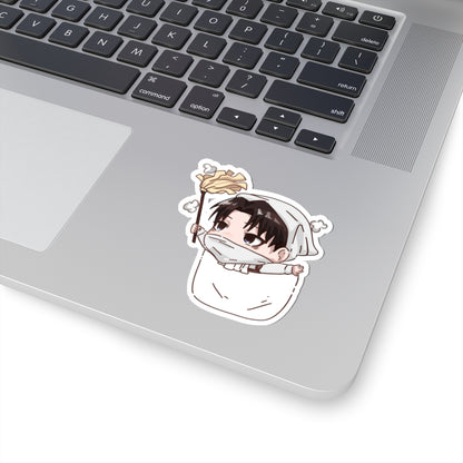 Chibi Pocket Levi Kiss-Cut Sticker — Cute Attack on Titan Character Sticker