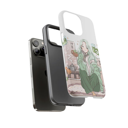 Anime Girl Green Aesthetic Phone Case — Cute Pastel Art