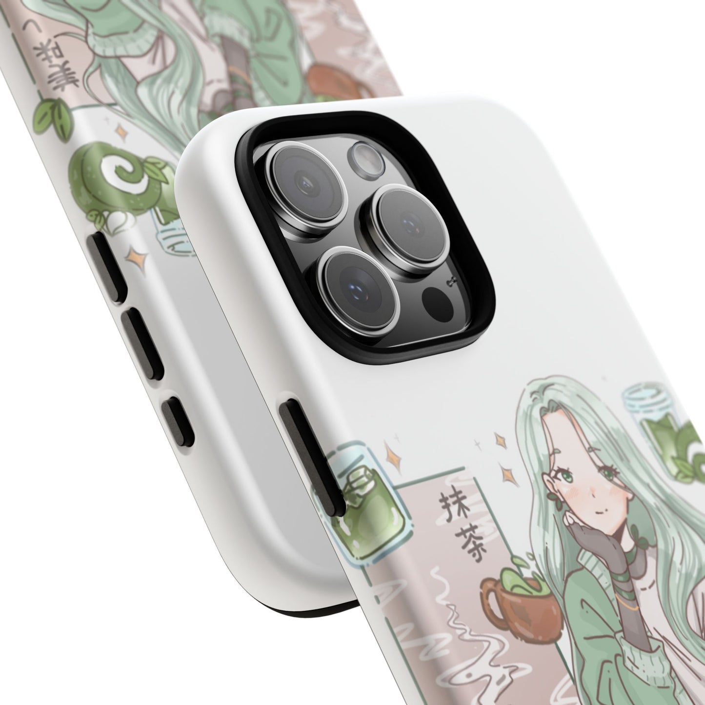 Anime Girl Green Aesthetic Phone Case — Cute Pastel Art