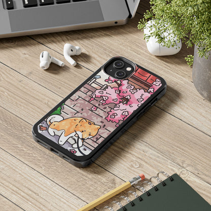 Shiba Inu Cherry Blossom Phone Case — Japanese House Art