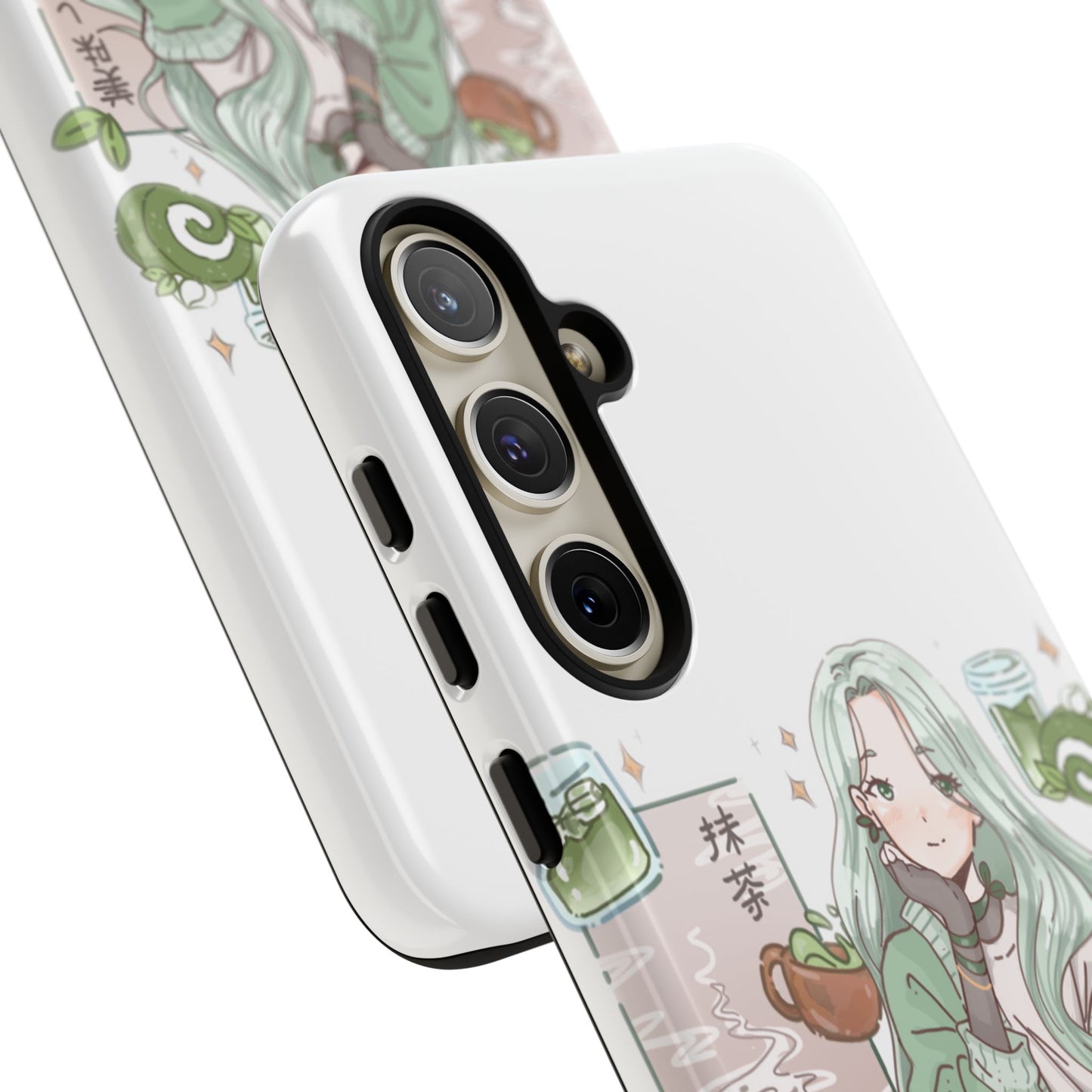 Anime Girl Green Aesthetic Phone Case — Cute Pastel Art