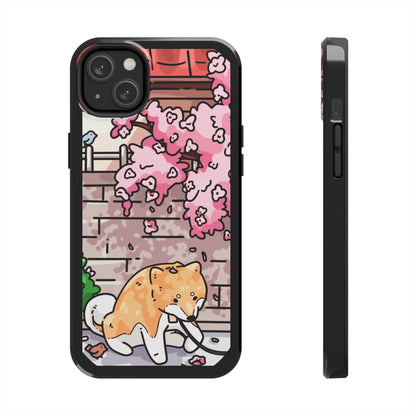 Shiba Inu Cherry Blossom Phone Case — Japanese House Art