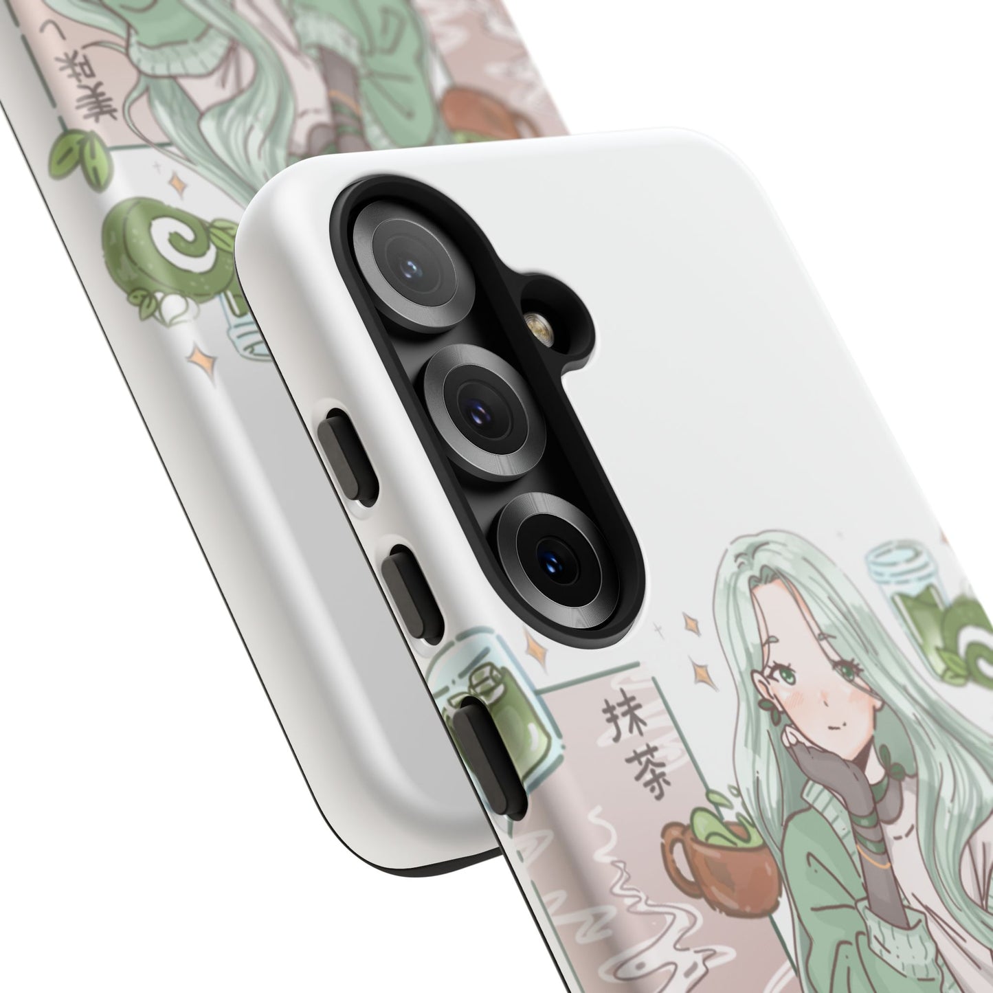 Anime Girl Green Aesthetic Phone Case — Cute Pastel Art