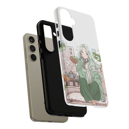 Anime Girl Green Aesthetic Phone Case — Cute Pastel Art