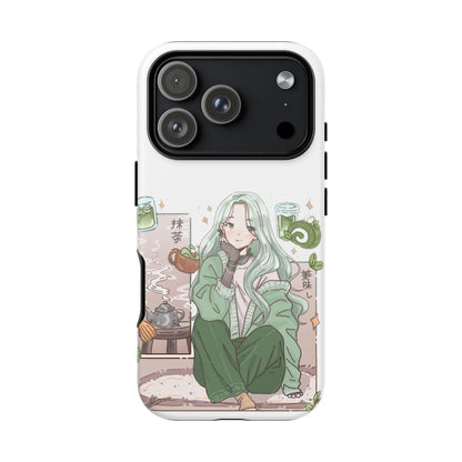 Anime Girl Green Aesthetic Phone Case — Cute Pastel Art