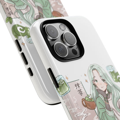 Anime Girl Green Aesthetic Phone Case — Cute Pastel Art